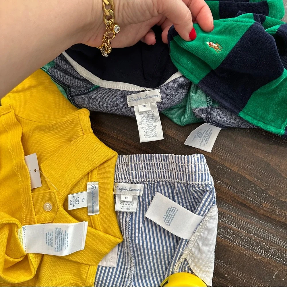 Polo Ralph Lauren Baby Boy Bundle Jacket Shirt Shorts Set 6-9 months